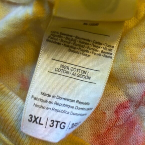 XXXL Sunset Tie-Dye T-Shirt – Red, Orange & Yellow Unisex Tee - Picture 4 of 4